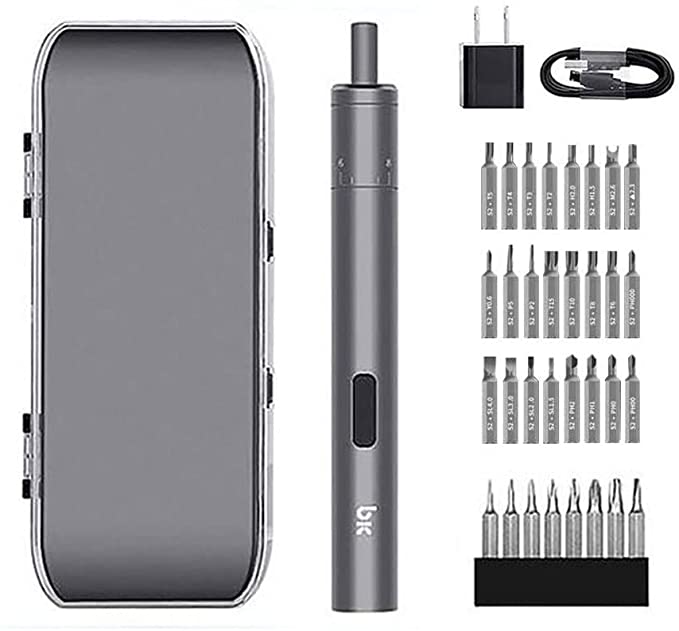 Buy Mini Electric Screwdriver Small Portable Cordless Rechargeable with High Precision Torque Adjustable 24 Bits for iPhone, iPad, Watch, Camera, Laptop, and Macbook 