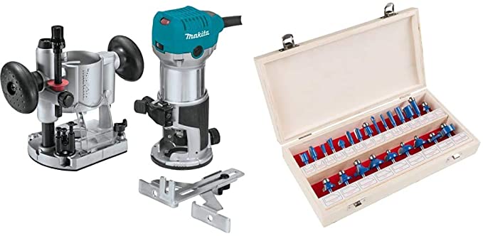 Buy Makita RT0701CX7 1-1/4 HP Compact Router Kit & Stalwart - RBS024 Router Bit Set- 24 Piece Kit with 14 Shank and Wood Storage Case By (Woodworking Tools for Home Improvement and DIY) Woodworking Tools 