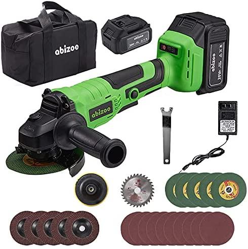 Buy Power Tools Abizoe Angle Grinder,4-1/2 Inch,5.0Ah Lithium-Ion Battery,8000 RPM Max Speed,13pc Cutting & Grinding Wheels 