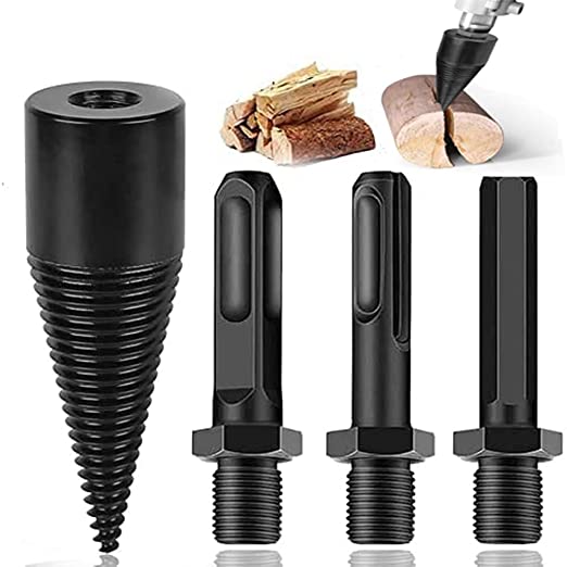 Buy 4PCS Wood Splitter Drill Bit firewood with a hex Shank Wood Splitter, Drill Bit, Firewood Drill Bit Choosing the Right Drill Bits for Your Electric Drill: Square Handle, Round Handle, and Hex Shank Models 