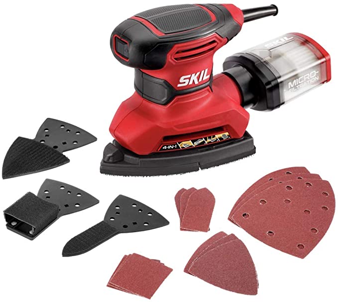 Buy SKIL Multi-Function Detail Sander with Micro-Filter Dust Box & 12pc Sanding Sheet- SR232301 