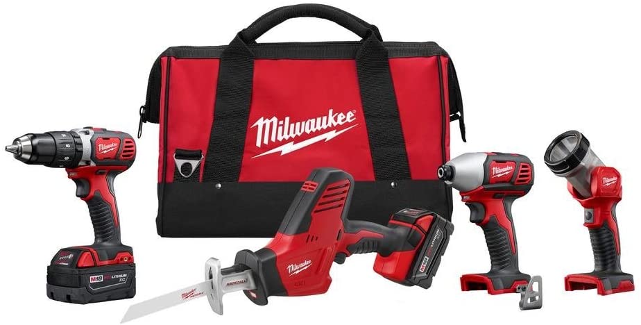 Buy Milwaukee 2695-24 M18 18V Cordless Combo Kit - Drill/Hackzall/Hex Impact Driver/M18 Work Light 