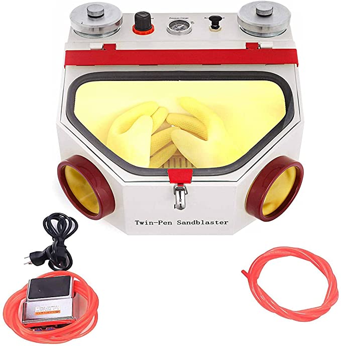 Buy Dental Lab Sandblaster BONEW Double-Pen Fine Sand Blasting Machine 