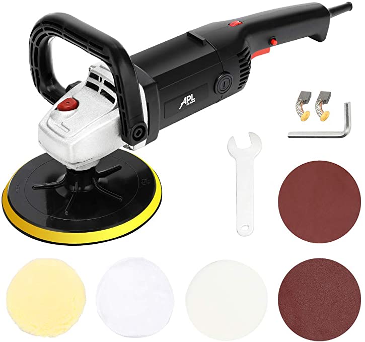 Buy APLMAN 7-inch Buffer Polisher,10A,6 Variable Speeds,Ideal for Car Polishing, Marble Slab/Wood Polishing, Paint/Rust Removal, Furniture Polishing,Sanding and Waxing 