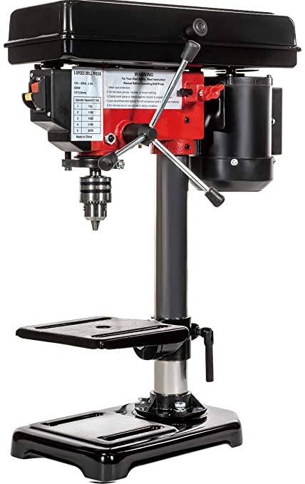 Buy Stark 8-Inch Variable Drill Press Adjustable Workbench Wood Drilling 300w 5 Speed Stationary Bench 1/3 HP Motor 