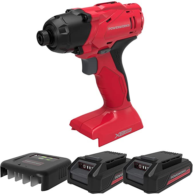 Buy 2 Batteries and a Charger are included with the POWERWORKS XB 20V Cordless Impact Driver. ISG303 