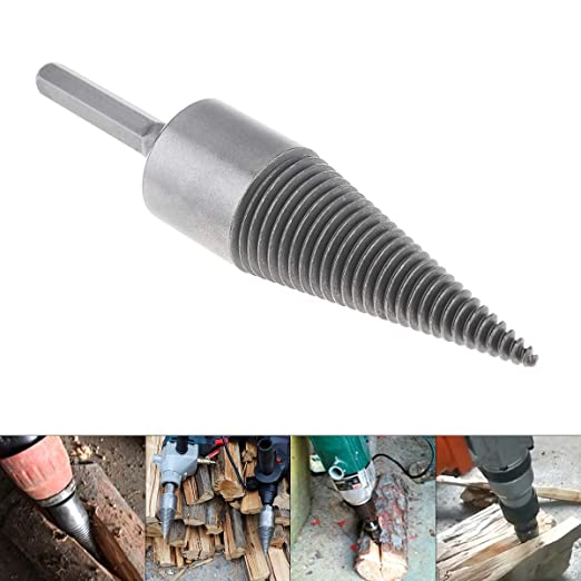 Buy Wood Splitter Screw Cone Heavy Duty Splitting Cone Driver Portable Wood Cut Tool for Hand Drill Stick Copper, ChgImposs 30MM/1.18Inch Steel Speedy Firewood Drill Bit, Wood Splitter Screw Cone Heavy Duty Splitting Cone Driver Portable Wood Cut Tool for Hand Drill Stick Copper (Hex Shank)  