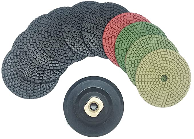 Buy ComeFloor Diamond Polishing Pads Set 4 Inch Wet Polishing Pad 10 PCS + 1 Rubber Backer Pad Connection 5/8