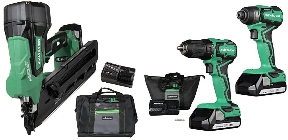 Buy Metabo HPT 18V Cordless Combo Kit with Metabo HPT Cordless Framing Nailer Kit 