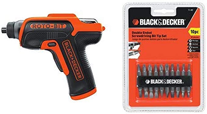 Buy Black & Decker BDCS50C 4V Roto-BIT Storage Screwdriver and 71-081 10-Piece Double Ended Screwdriving Bit Set 