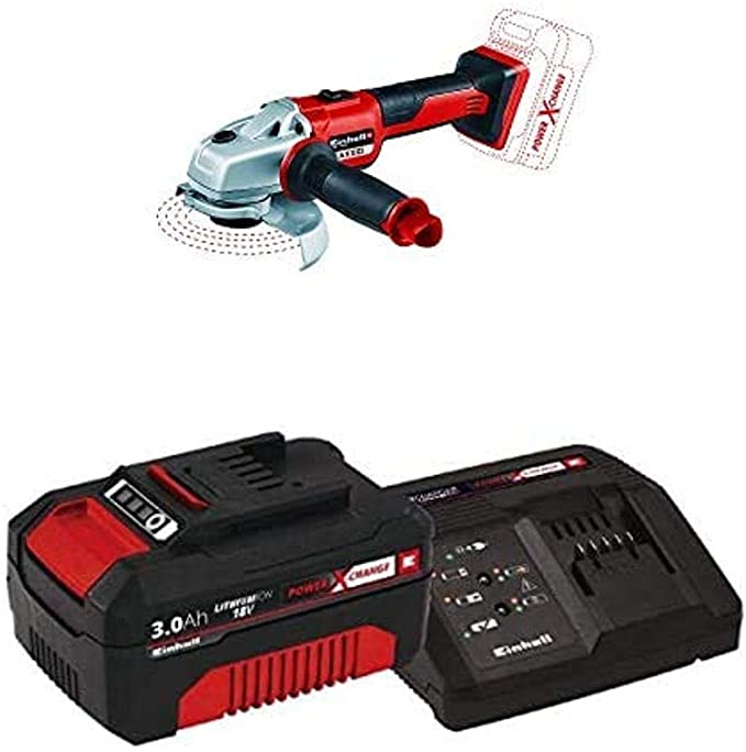 Buy Einhell Axxio Power X-Change 18-Volt Cordless 5-Inch Brushless Mmotor, 8500 RPM, Angle Grinder/Cutoff Tool with Quick Adjust Guard and Overload Protection, Kit (with 3.0-Ah Battery and Fast Charger) 