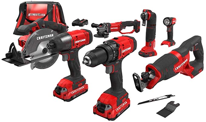 Buy 7-Tool CRAFTSMAN V20 Cordless Drill Combo Kit (CMCK700D2)  