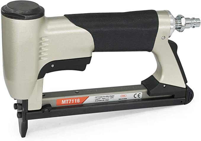 Buy MT7116 Pneumatic Upholstery Stapler, Light and Quiet - 22 Gauge 71 Series 3/8-inch Crown, 1/4-inch to 5/8-inch Staples, Air Staple Gun, Furniture Fine Wire Stapler 