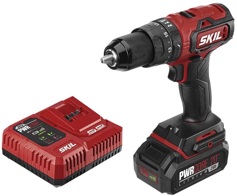 Buy HD529402 SKIL PWR CORE 20 Brushless 20V 1/2 Inch Hammer Drill with 2.0Ah Lithium Battery and PWR JUMP Charger 