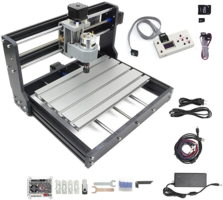 Buy CNC 3018 Pro 3 Axis DIY Mini CNC Router Kit with GRBL Remote Control Offline Controller PVC PCB Acrylic Plastic Wood Cutting Engraving Carving Milling Machine (3018PRO+Offline controller) 