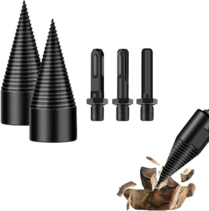 Buy Firewood Log Splitter Drill Bits Removable Cones Kindling Wood Splitting Log Bit Heavy Duty Drill Screw Cone Driver 32+42 mm with 3 Handles for Hand Drill Stick, 5PCS Firewood Log Splitter Drill Bits Removable Cones Kindling Wood Splitting Log Bit Heavy Duty Drill Screw Cone Driver 32+42 mm with 3 Handles for Hand Drill Stick 