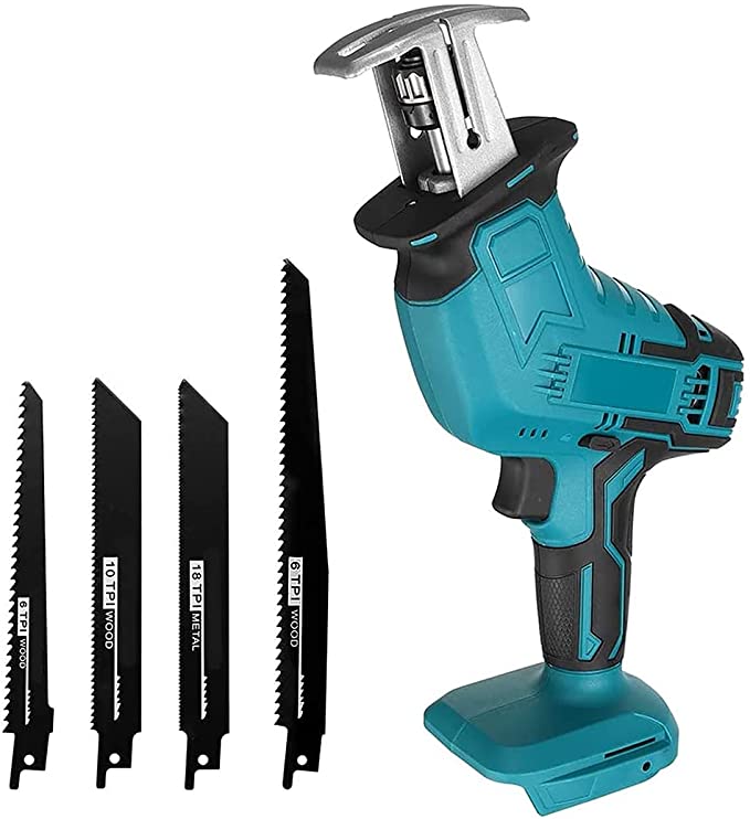 Buy Reciprocating Saw,Cordless Electric Reciprocating Saw Tools,Variable Speed and Tool-less Reciprocating Saw 4 Saw Blades for Wood & Metal Cutting with Free Blade Change (Tool Only, No Battery)  