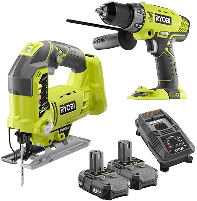 Buy NIB Ryobi P1801 Lithium Ion Hammer Drill and Orbital Jig Saw Combo Kit 