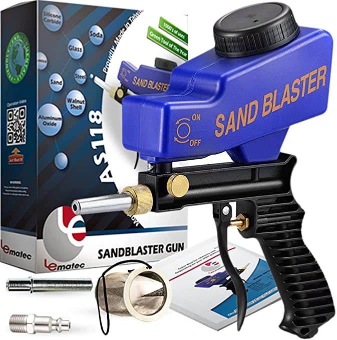 Buy LE LEMATEC Portable Sand Blaster Gun Kit, Multipurpose Sandblasting Too 