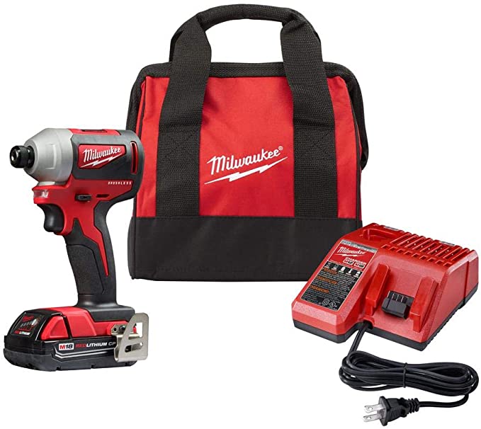 Buy Milwaukee 2850-21P SB M18 Compact Brushless Cordless 0.25 Inch Impact Driver Kit with 1 Battery Milwaukee 2850-21P SB M18 Compact Brushless Cordless 0.25 Inch Impact Driver Kit with 1 Battery 