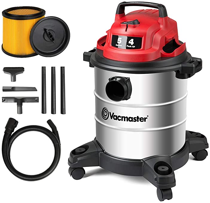 Buy Vacmaster Red Edition VOC508S 1101 Stainless Steel Wet Dry Shop Vacuum 5 Gallon 4 Peak HP Vacmaster Red Edition VOC508S 1101 Stainless Steel Wet Dry Shop Vacuum 5 Gallon 4 Peak HP Hose 1-1/4 inch Suction that is strong and has a blower function 