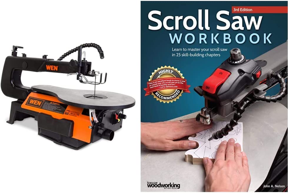 Buy WEN 3921 16-inch Two-Direction Variable Speed Scroll Saw & Scroll Saw Workbook, 3rd Edition: 25 Skill-Building Chapters to Help You Master Your Scroll Saw (Fox Chapel Publishing)  