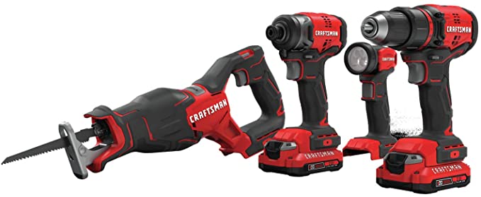 Buy Cordless, 4-Tool CRAFTSMAN V20 Craftsman Drill Combo (CMCK420D2)  