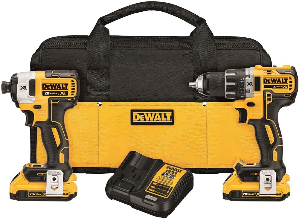  DEWALT 20V Max XR Cordless Drill Combo Kit, Brushless, 2-Tool (DCK283D2)