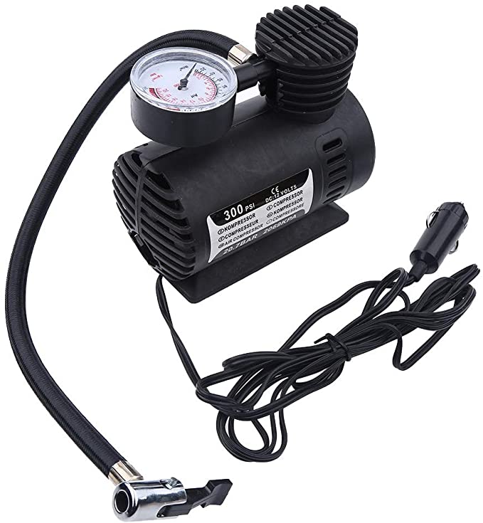 Buy Mini Air Compressor-Portable Air Compressor-Oil-Free Air Compressor Tire Pressure Gauge with Inflator Portable 12V Oil-Free Air Compressor 