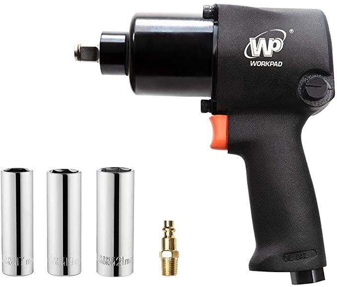 Buy WORKPAD, 1/2-Inch Air Impact Wrench 650 FT-LBS Air Impact Wrench with Twin Hammers, 5-Speed Air Impact Tool Set with 17mm,19mm,21mm Sockets 