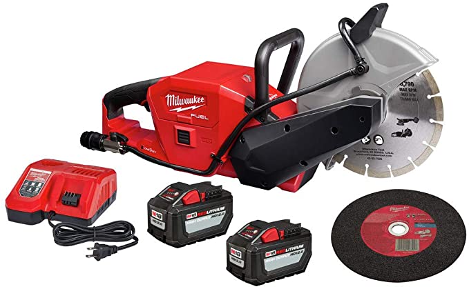 Buy Milwaukee M18 FUEL ONE-KEY 18-Volt Lithium-Ion Brushless Cordless 9-Inch Cut-Off Saw Kit with (2) 12.0Ah Batteries and Rapid Charger 