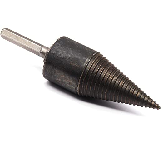 Buy Heavy Duty Carbon Steel Log Splitter Screw Cone for Electric Drill Wood Breaker Tool for Family, Camping, or Farm, 38mm/1.5inch Firewood Splitting Wood Cone Drill Bit 