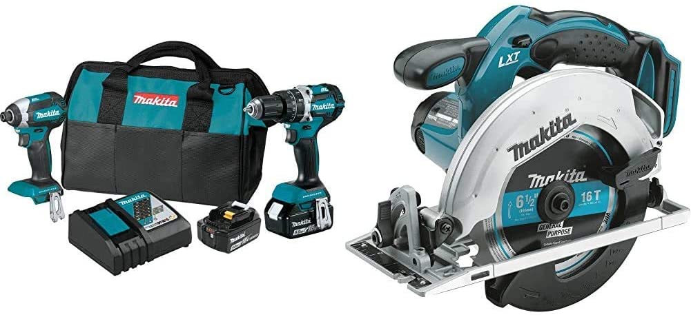 Buy Makita XT269T 18V LXT Lithium-Ion Brushless Cordless 2-Piece Combo Kit, XPH12Z, XDT13Z, bag (5.0Ah), and XSS02Z 18-Volt LXT Lithium-Ion Cordless 6-1/2