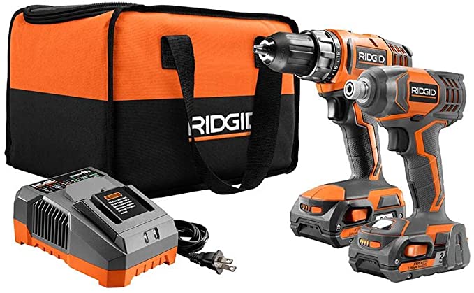 Buy The RIDGID R96021SB 18V Lithium-Ion Cordless Drill/Driver and Impact Driver Combo Kit includes two (2) 2.0Ah batteries. 