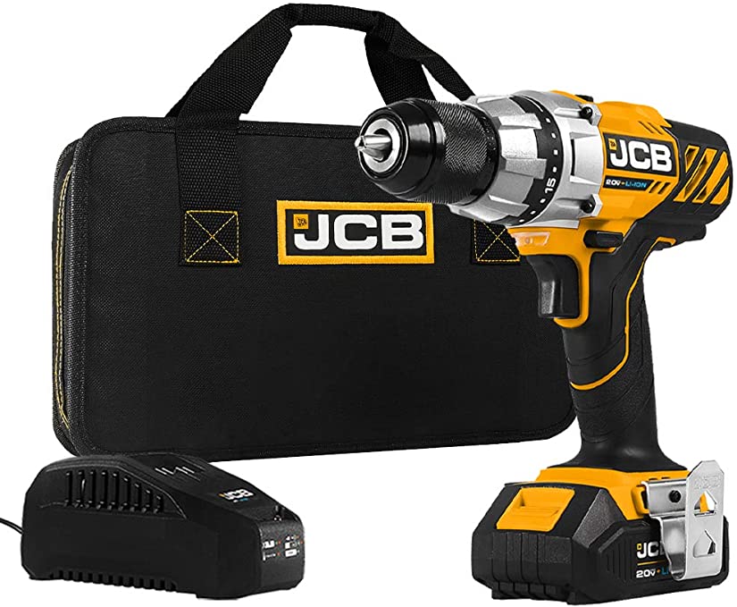 Buy JCB Tools - JCB 20V Cordless Drill Driver Power Tool w/2.0Ah Battery, Charger, And Zip Case - Variable speed - Forward and reverse rotation - For home improvement, drilling, and screwdriving 