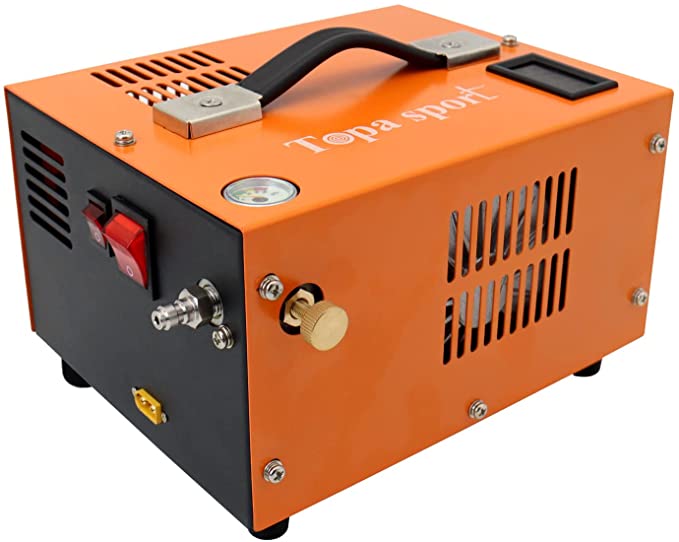 Buy TOPA SPORT Portable PCP Air Compressor 4500Psi/30Mpa/300Bar for PCP Rifle and Paintball Tank Air Pump, Powered by 12V Car DC or Home 110V AC with Power Converter and Oil-Moisture Filter. 