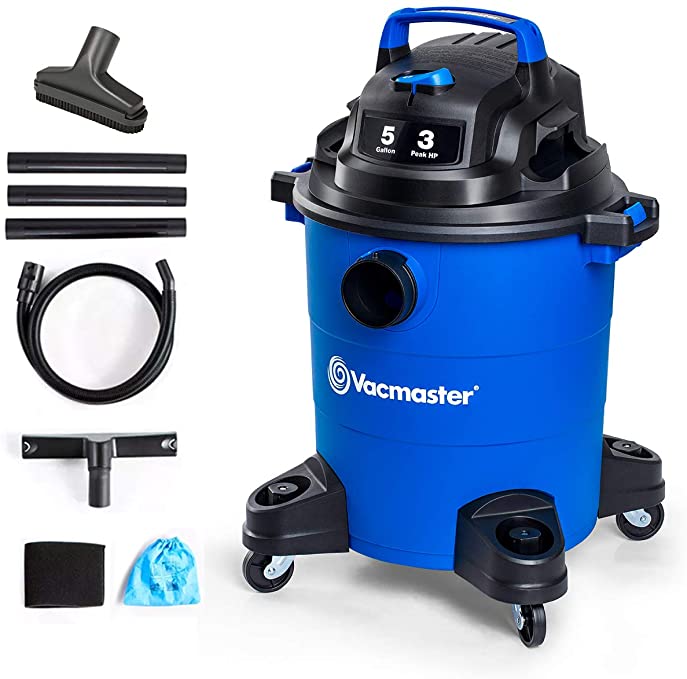 Buy Vacmaster 3 Peak HP 5 Gallon Shop Vacuum Cleaner with Blower for Dog Hair, Garage, Car, Home & Workshop 