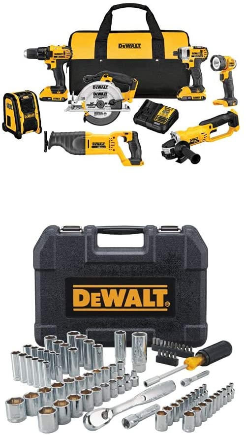 Buy DEWALT DCK720D2 2-Ah 20-Volt MAX Compact 7-Tool Combo Kit with DWMT81531 84-Piece Mechanics Tool Set 