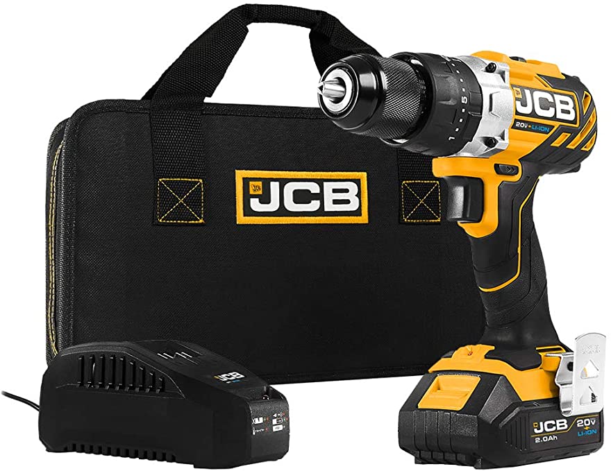 Buy JCB Tools JCB-20BLCD-2X 20V Brushless Hammer Drill Driver with 2.0Ah Battery and 2.4A Charger 