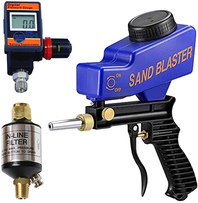 Buy Bundle includes a Soda Blaster Sandblaster, a DAR03B Digital Air Regulator, and an AI303 Air Compressor Filter (Pack of 1)  