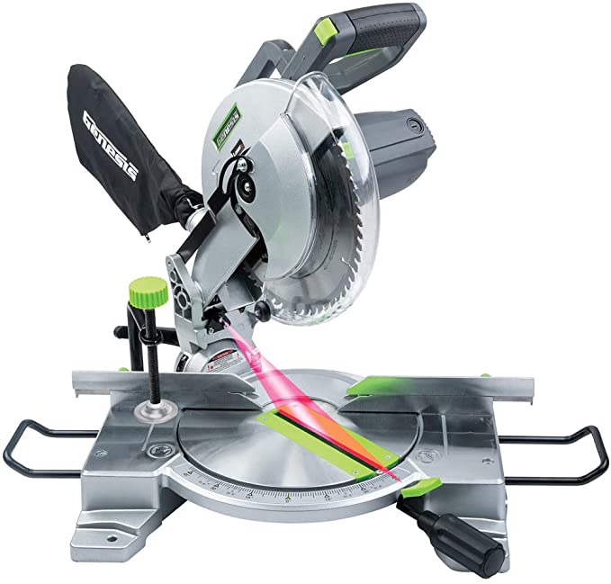 Buy Genesis GMS1015LC 15-Amp 10-Inch Compound Miter Saw with Laser Guide and 9 Positive Miter Stops Genesis GMS1015LC 15-Amp 10-Inch Compound Miter Saw with Laser Guide and 9 Positive Miter Stops 