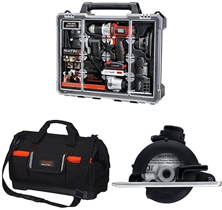 Buy BDCDMT1206KITC Black & Decker Matrix 6 Tool Combo Kit with BDCMTSB Matrix Wide-Mouth Storage Bag and BDCMTTS Matrix Trim Saw Attachment 