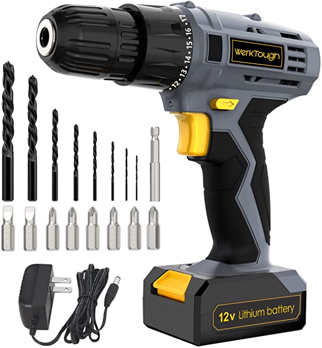 Buy Powerful Screwdriver with Battery and Charger Uniteco D018 12V Lithium-Ion Cordless Drill Driver 