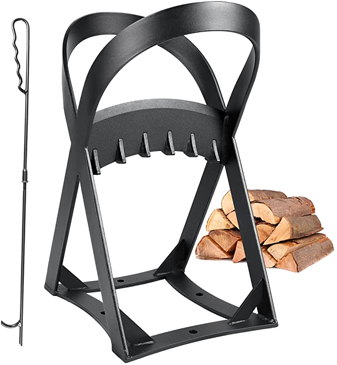 Buy Bigzzia Firewood Kindling Splitter Racker, Manual Log Wood Splitter Wedge with Fire Poker for Campsite Home Bigzzia Firewood Kindling Splitter Racker, Manual Log Wood Splitter Wedge with Fire Poker for Campsite Home 