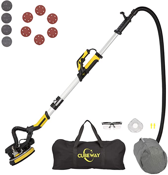 Buy Electric Drywall Sander with Variable Speed and Led Light, ETL Listed Cubeway Drywall Sander with Vacuum, Rotary and Detachable Dust Shroud for up to the Wall Sanding, Cubeway Drywall Sander with Vacuum, Rotary and Detachable Dust Shroud for up to the Wall Sanding 