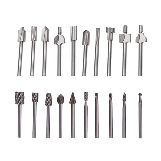 Buy HSS Router Carbide Engraving Bits and Router Bit Set for Rotary Tools with 1/8