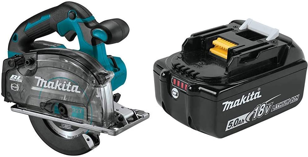 Buy Makita XSC04Z 18 Volt LXT Lithium-Ion Brushless Cordless 5-7/8 Inch Metal Cutting Saw with Electric Brake and Chip Collector and BL1850B Lithium-Ion 5.0Ah Battery 