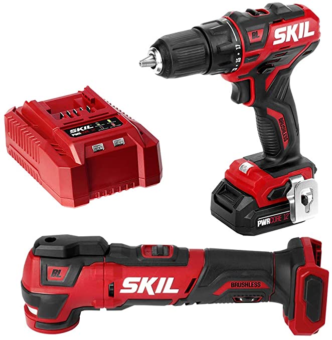 Buy PWRCore 12 Brushless 12V 1/2 Inch Cordless Drill Driver and Oscillating MultiTool, Includes 2.0Ah Lithium Battery and Standard Charger - CB738601 