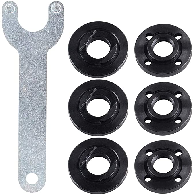 Buy KINDPMA 7pcs Grinder Flange Angle Wrench Spanner Metal Lock Nut Compatible with Dewalt Angle Grinder 193465-4 Black 4.5