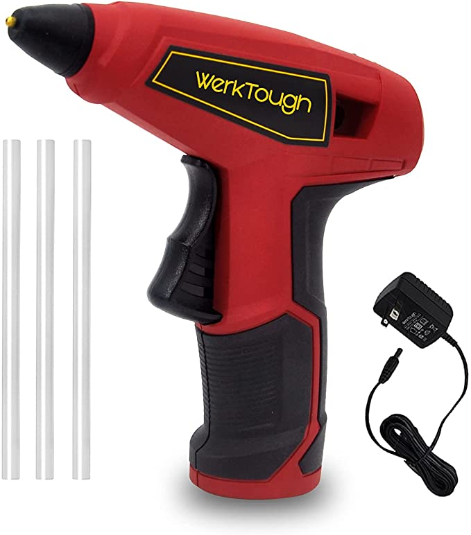 Buy PowerTough Cordless Glue Gun No Dripping Instant Heating Hot Melt Glue Gun Kit Super Fast Heating Time 17s Home Improvement Repair Hobby Tools for Do-It-Yourself School of Arts and Crafts 